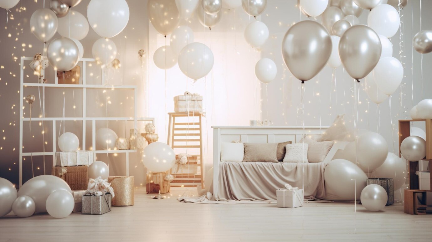 Balloons with Backdrops & Lighting