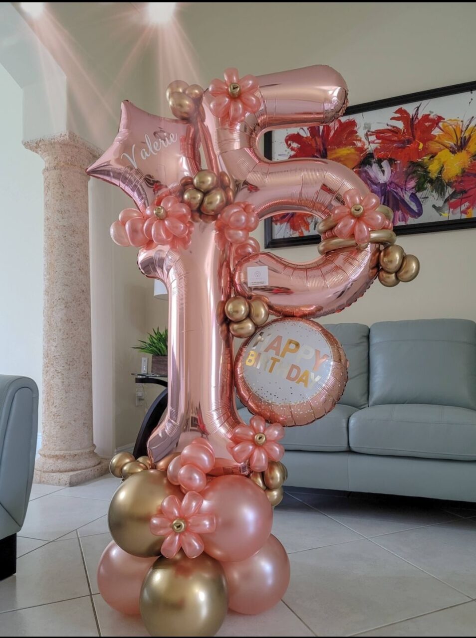 NumberBouquet15RoseGold The Ultimate Guide to Creating Balloon Bouquets – Styling Tips & Inspiration