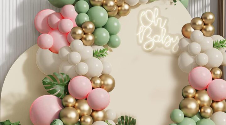 Gleam Haven balloon garland trends Australia 2026 — organic cloud-style balloon kit in blush and sage for birthday party