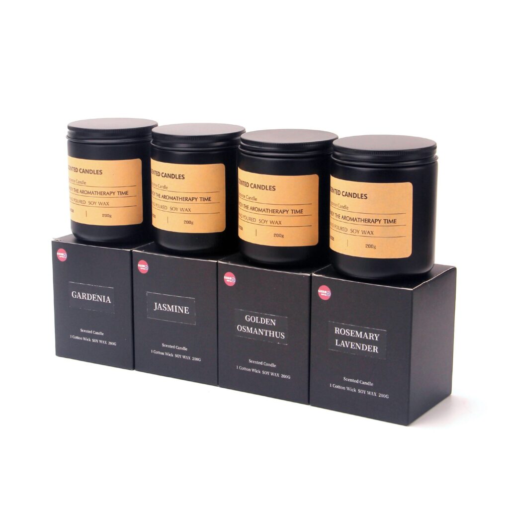Gleam Haven Premium Scented Candles 300g five scent variants frosted glass flat lay Melbourne